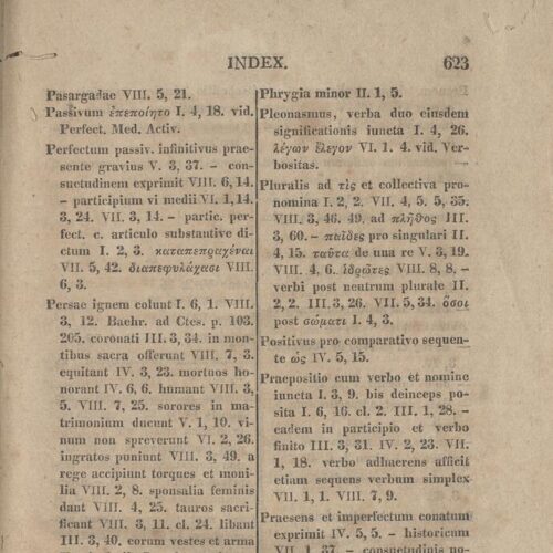 21 x 12,5 εκ. 2 σ. χ.α. + LXVIII σ. + 626 σ. + 2 σ. χ.α., όπου στο φ. 1 κτητορική σφραγίδα